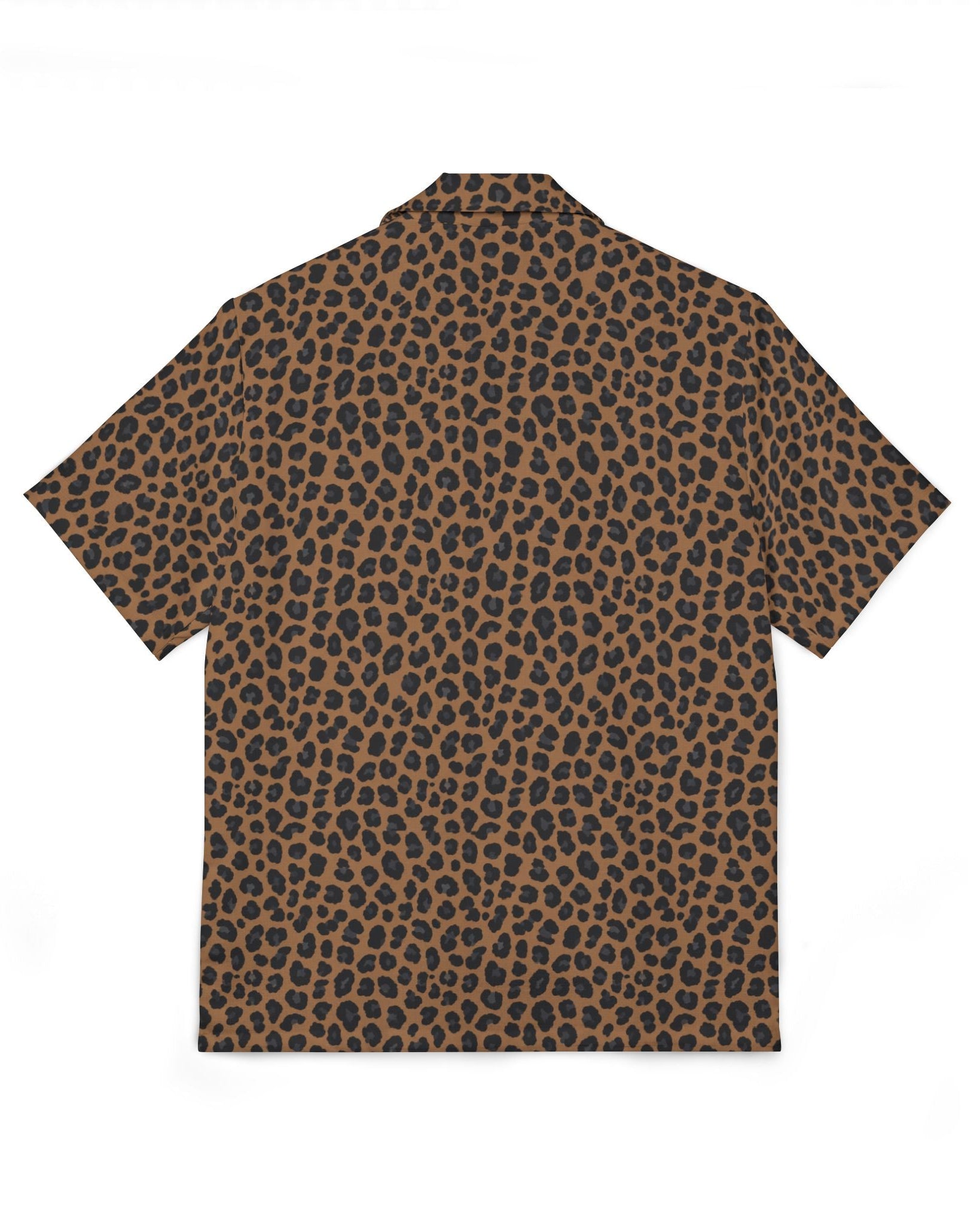 Black shirt with gold and purple pattern on a white background